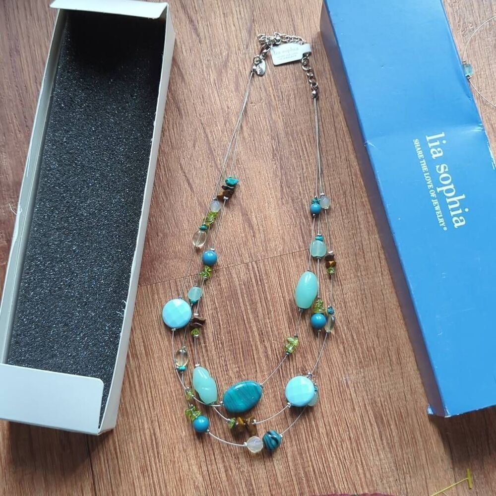Lia Sophia necklace quartz and turquoise